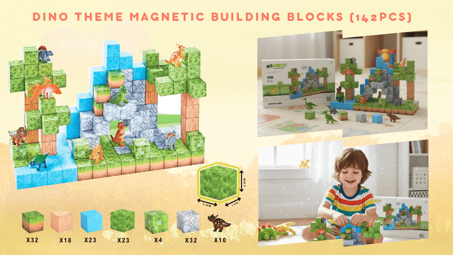 Magnetic Building Blocks Educational Puzzle Toy Animal/Dino Theme