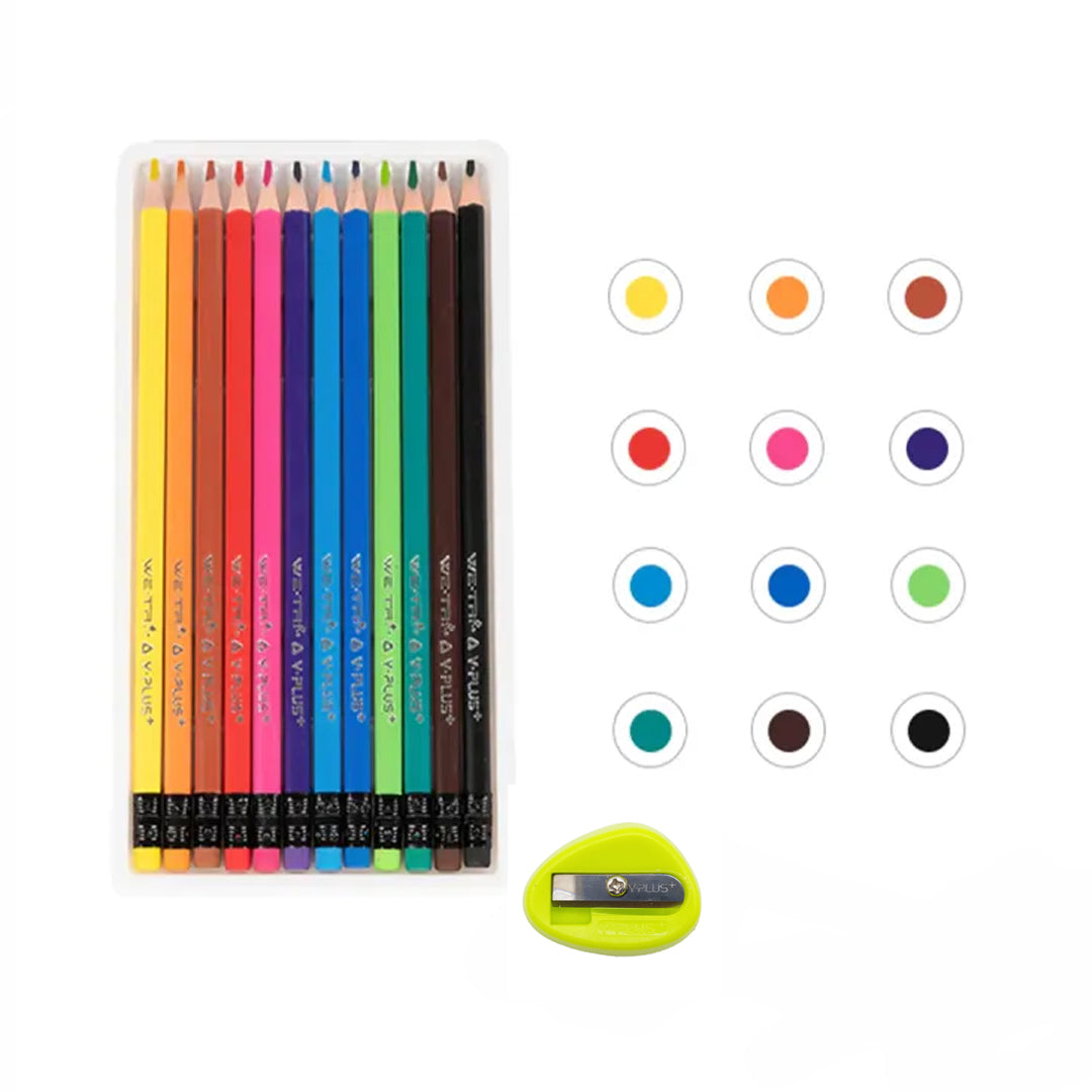 Y-Plus+ WE-TRI Erasable Color Pencil With Sharpener