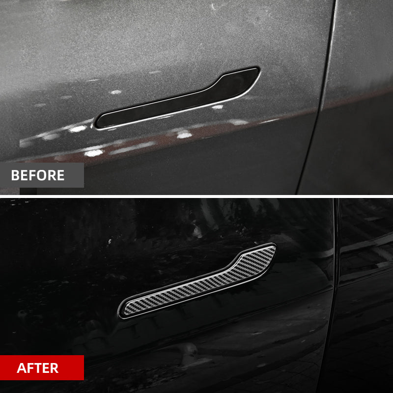 TESLA 2025 Model Y Juniper and Model 3 ABS Adhesive Carbon Fiber Door Handle Sticker