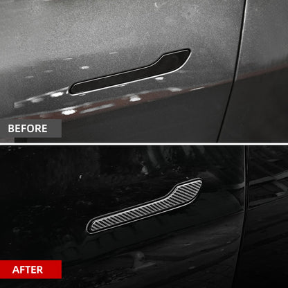 TESLA 2025 Model Y Juniper and Model 3 ABS Adhesive Carbon Fiber Door Handle Sticker