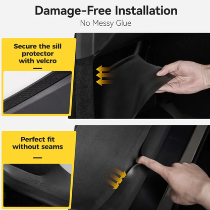3W TESLA 2024-2026 Model 3 Highland TPE Front and Rear Door Sill Protector Threshold Strip - 1SET(4PCS)