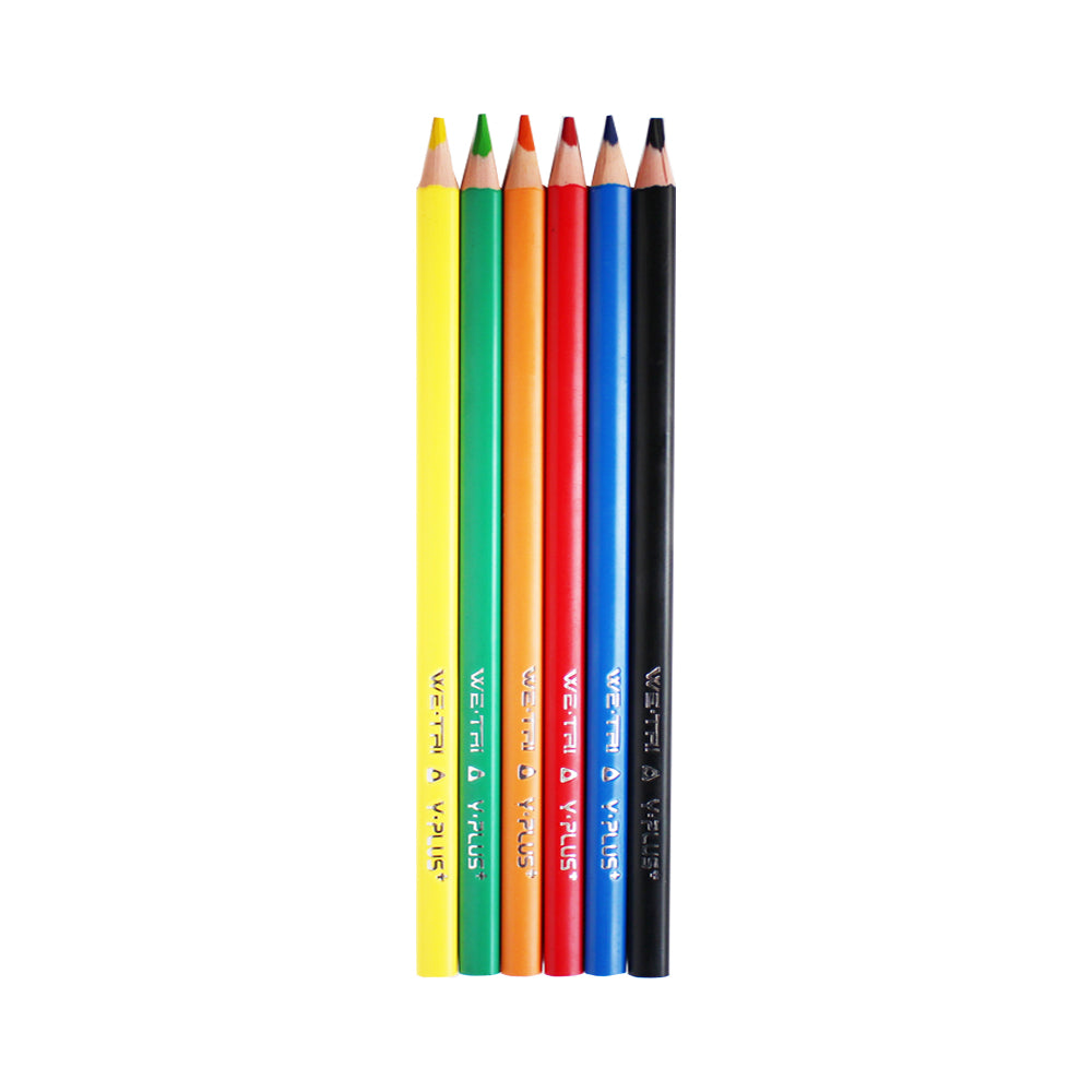 Y-Plus+ WE-TRI Wood Free Color Pencil 6/12/18/24 Colors 3.0mm
