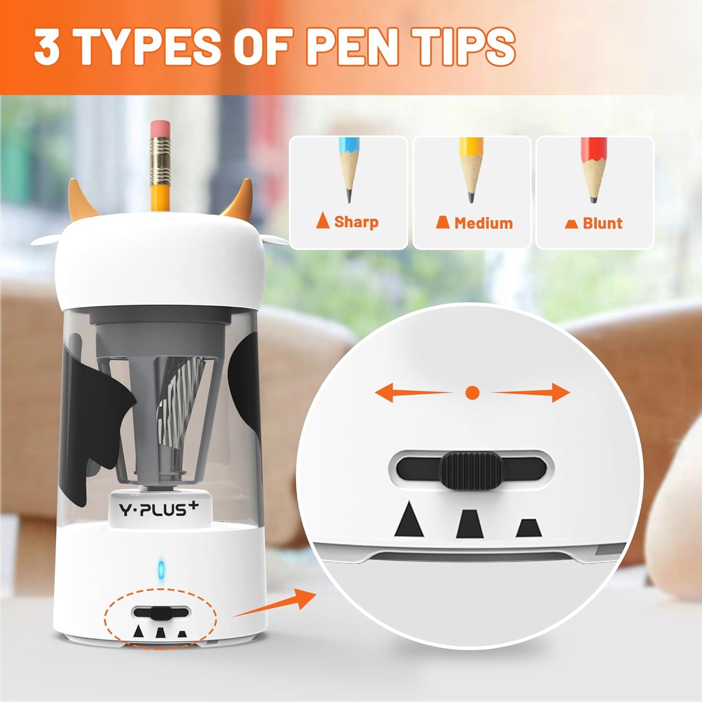 Y-Plus+ Peanut Cow Automatic Electric Pencil Sharpener