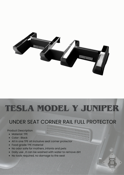 TESLA 2025 Model Y Juniper TPE Interior Upper and Under Guard Board / C-Pillar Guard /Front and Rear Threshold Strip/ Anti-Kick Mat and Scratch Plate / Under Seat Protector / Trunk Sill / Cargo Liners Mats - 9 SETS
