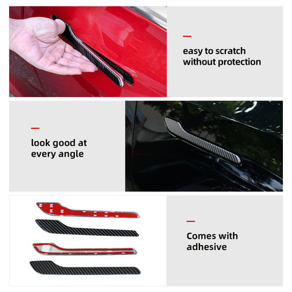 TESLA 2025 Model Y Juniper and Model 3 ABS Adhesive Carbon Fiber Door Handle Sticker