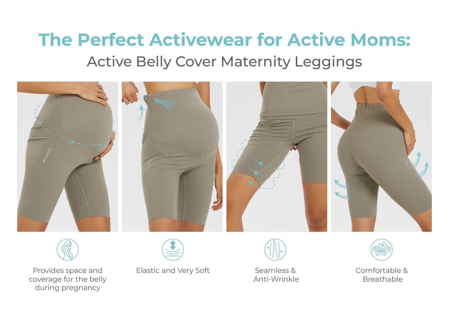 MOOIMOM Active Belly Cover Maternity Leggings (Short)