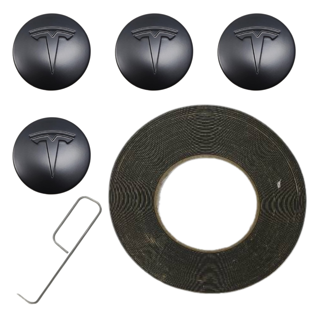 TESLA 2025/2026 Model Y Juniper ABS 19" Wheel Cover Spiral Style Hubcaps 1 Set (4pcs) - Silver with black
