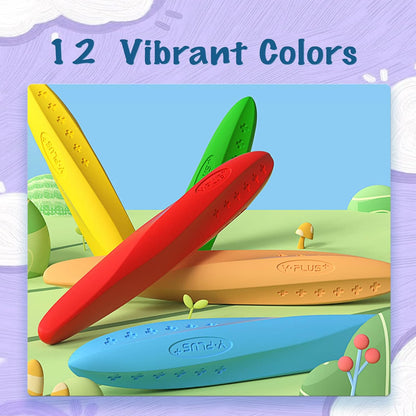 Y-Plus+ Triangular Peanut Crayons 12 Colors and 24 Colors