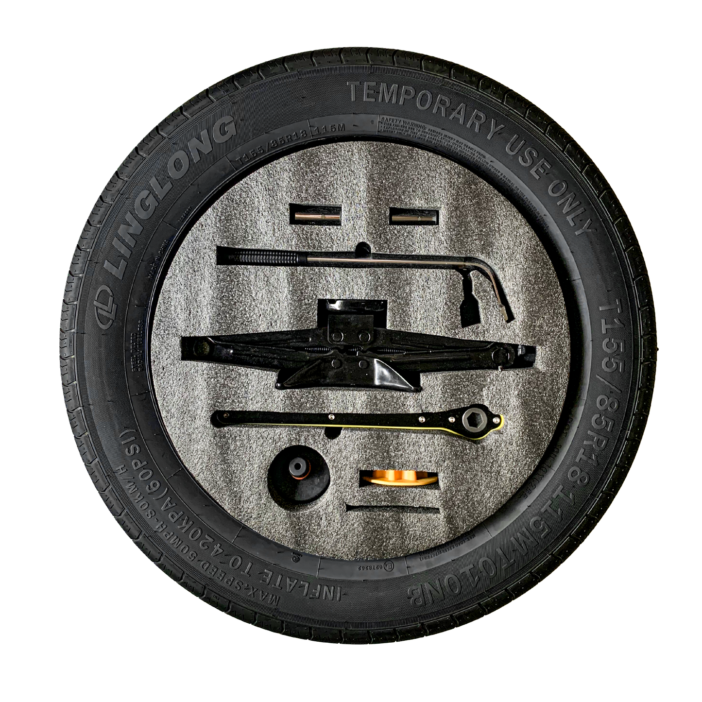 Donut Tire for Tesla Model 3 | Y | YL, 155/85R18 with Heavy Duty Carrying Bag