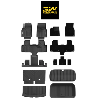 3W TESLA 2026 MODEL YL All-Weather Double Layer Injected Molded TPE Odorless Cargo Liners Floormats - 1 SET (9PCS)