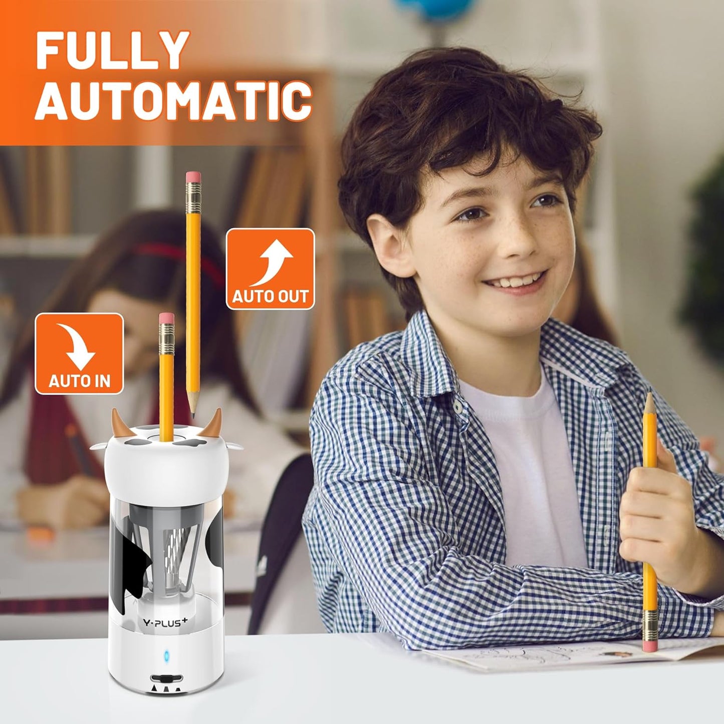 Y-Plus+ Peanut Cow Automatic Electric Pencil Sharpener