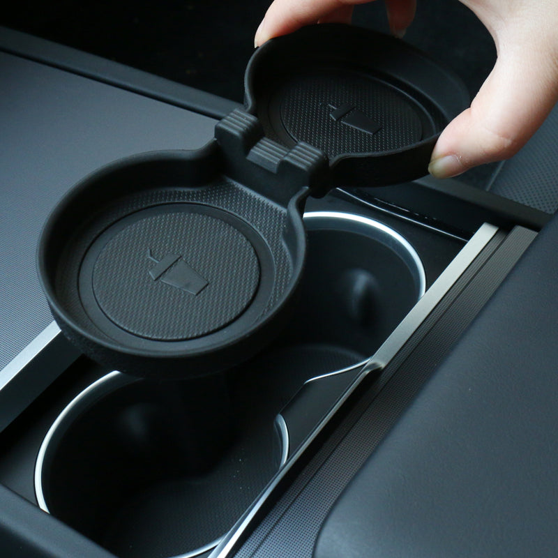 TESLA 2025 Model Y Juniper & Model 3 TPE Waterproof Water Cup Pad - Black