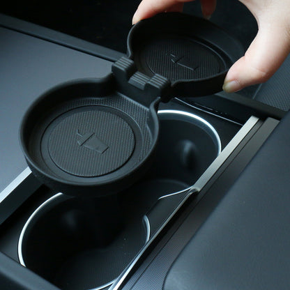 TESLA 2025 Model Y Juniper & Model 3 TPE Waterproof Water Cup Pad - Black