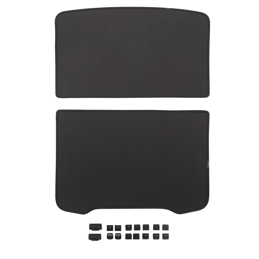 TESLA 2025 Model Y Juniper Foldable Front and Rear Sunroof Sunshade for Glass Roof - Black