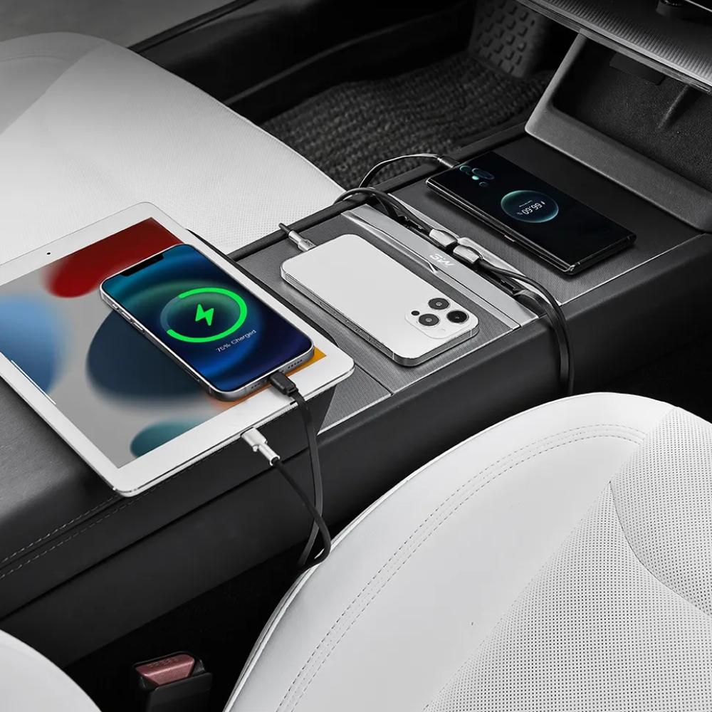 3W TESLA Model Y | Model YL | Model 3 Fast Charging Dual Type-C Port HUB Center Console Docking Station Ultra - 65W