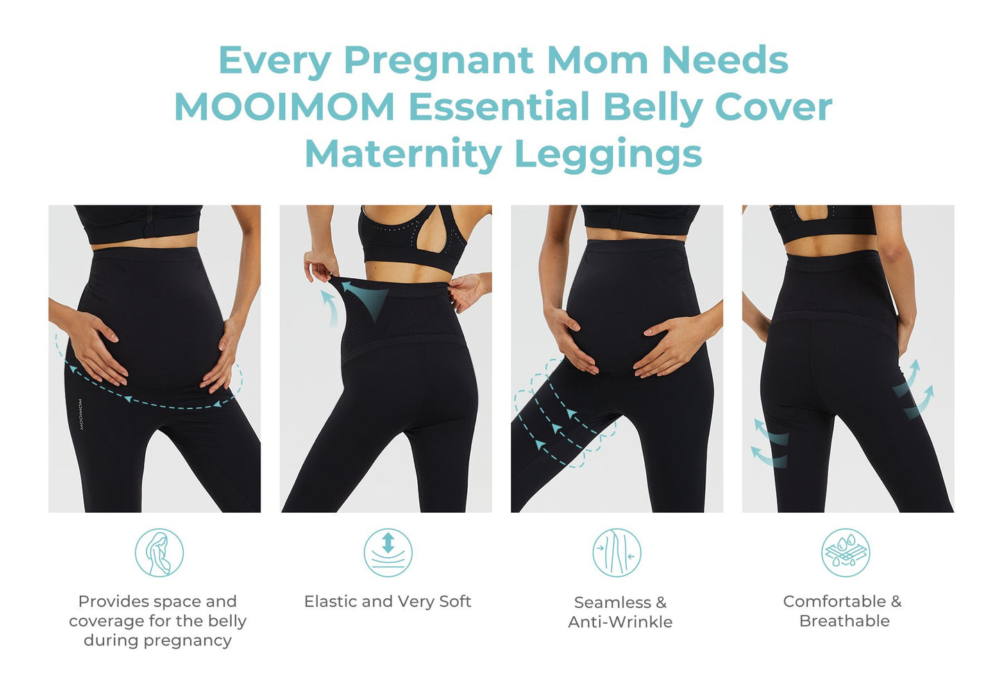 MOOIMOM Essential Belly Cover Maternity Leggings (Long)