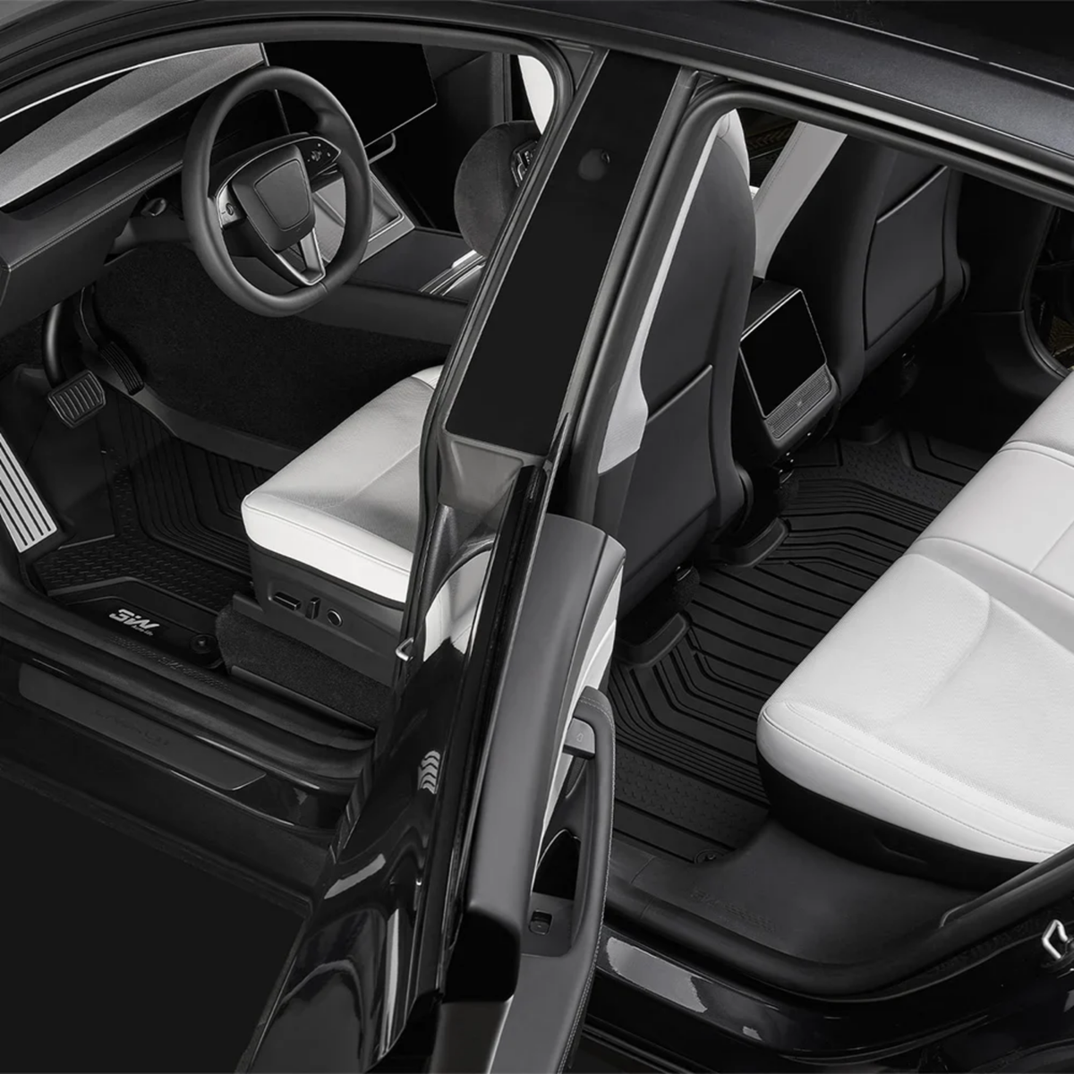 3W TESLA 2025-2026 MODEL Y Juniper All-Weather Double Layer Injected Molded TPE Odorless Cargo Liners Floormats - 1 SET (9 PCS)