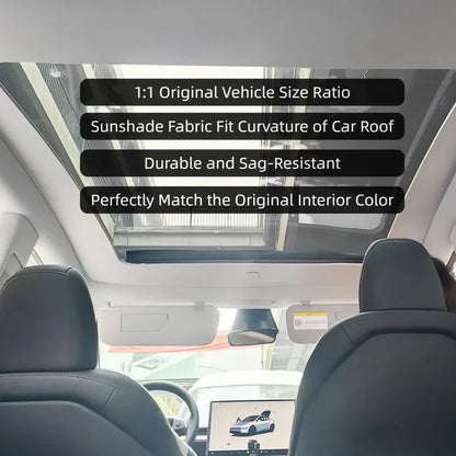 TESLA 2025 Model Y Juniper Push button + Voice Command Electric Retractable Roof Sunshade