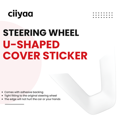 CIIYAA TESLA 2025/2026 Model Y Juniper and Model 3 ABS Steering Wheel Patch Protective Cover Sticker - White