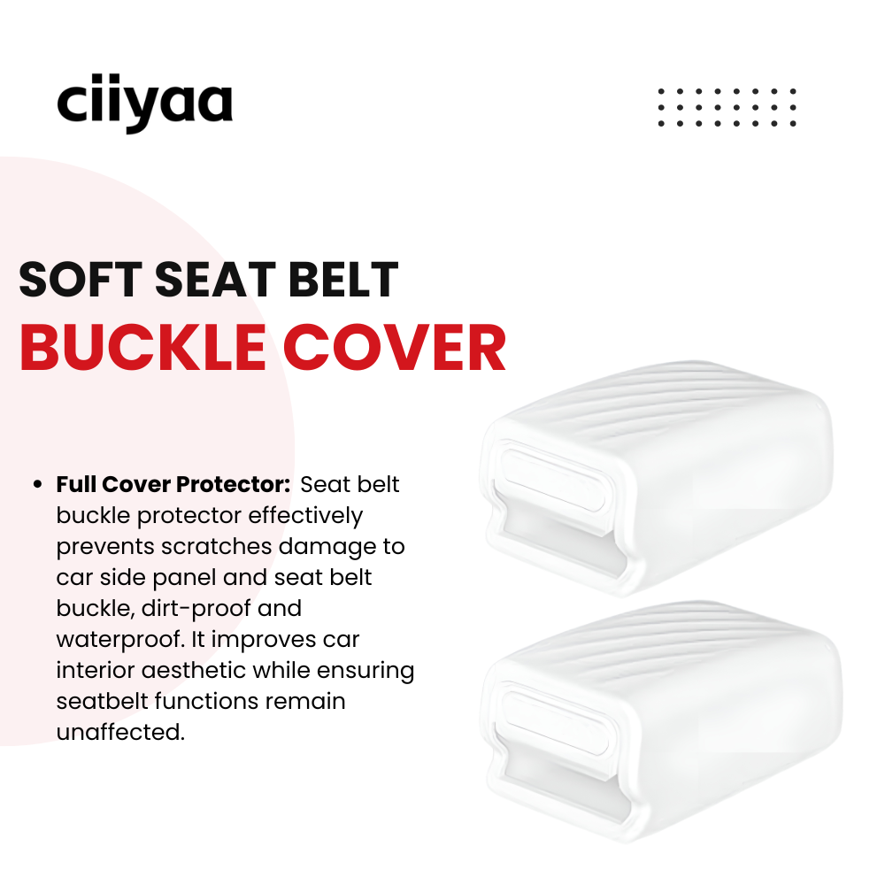 CIIYAA TESLA Model Y/Model 3/Model YL Soft Silicone Seat Belt Buckle Cover Protection - 1 SET (2PCS)