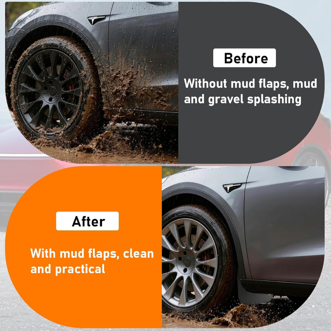 TESLA 2026 Model YL Soft TPE Front and Rear Fender Mud Flaps - 1 SET (4PCS)