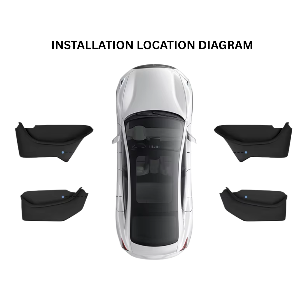TESLA 2026 Model YL Front and Rear Side Door Storage with Emergency Handle Covers - 1 SET (4PCS)