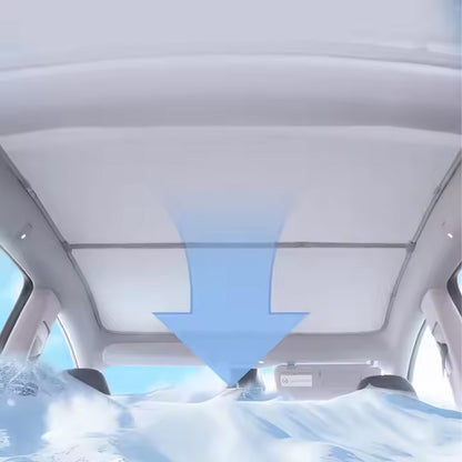 TESLA 2025 Model Y Juniper Foldable Front and Rear Sunroof Sunshade for Glass Roof - Beige