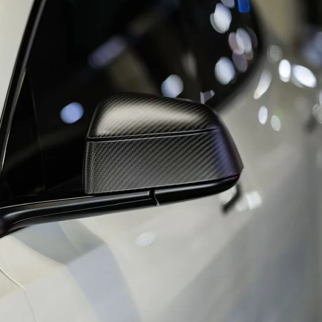 HALOBLK Carbon Fiber Side Mirror Caps for Tesla 2025-2026 Model Y Juniper - 1 SET (2PCS)