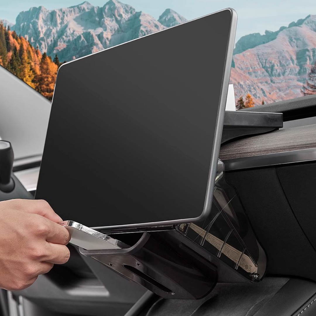 3W TESLA Model Y | Model YL | Model 3 Magnetic Under Screen Stand and Storage (Black/White)