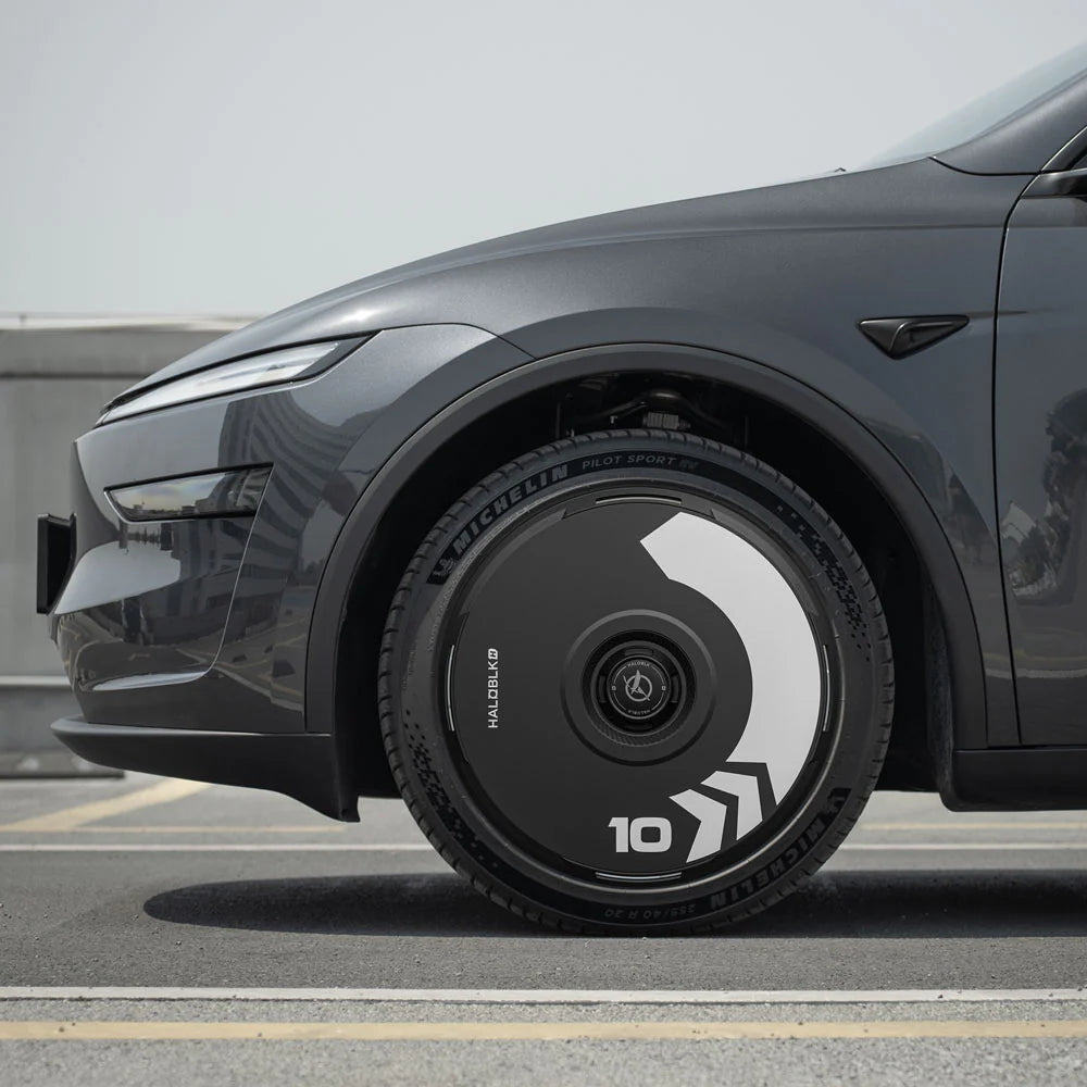 HALODISC 2 Arrow (Black) | Set of 4 Wheel Covers for Tesla  Model 3 & Model Y 19" Crossflow Wheel