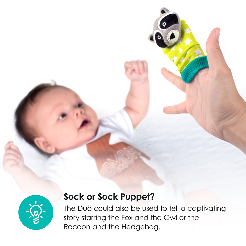 bblüv - Duö: Foot Finders Baby Socks (Racoon & Hedgehog)