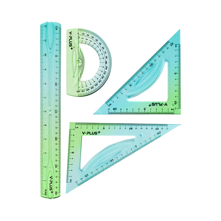 Y-Plus+ 4 Pcs Unbreakable Color Ruler Set