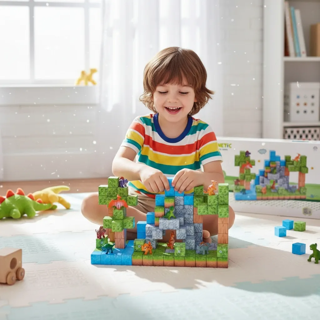 Magnetic Building Blocks Educational Puzzle Toy Animal/Dino Theme