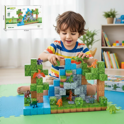 Magnetic Building Blocks Educational Puzzle Toy Animal/Dino Theme