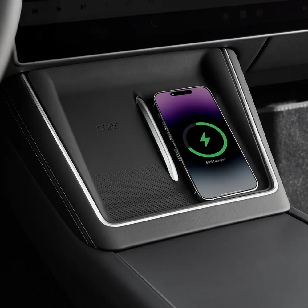 3W Tesla 2026 Model YL Car Interior Silicone Wireless Charging Anti-Slip Pad