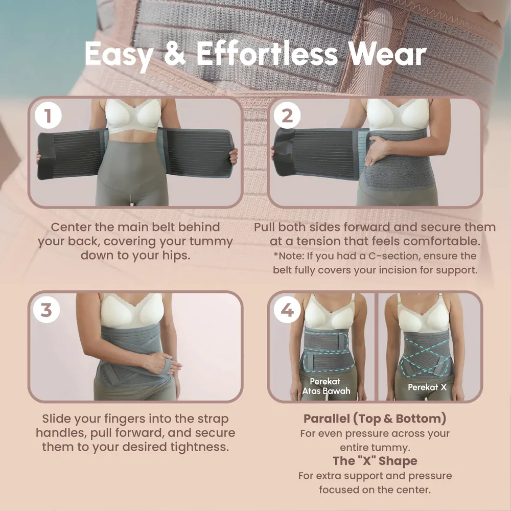 MOOIMOM CoolWeave Bamboo Postpartum Corset - Gray