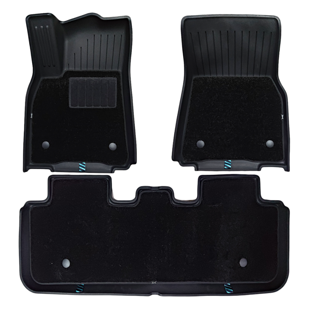 HALOBLK Tesla 2025 Model Y Juniper Waterproof Injected Molded TPE Odorless Cargo Liners Floor Mats - Double Layer
