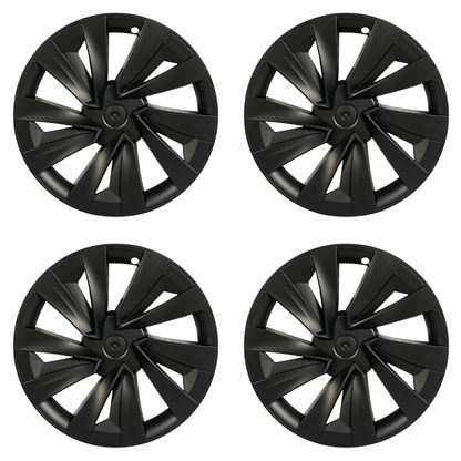 TESLA 2025/2026 Model Y Juniper ABS 19" Wheel Cover Spiral Style Hubcaps 1 Set (4pcs) - Black