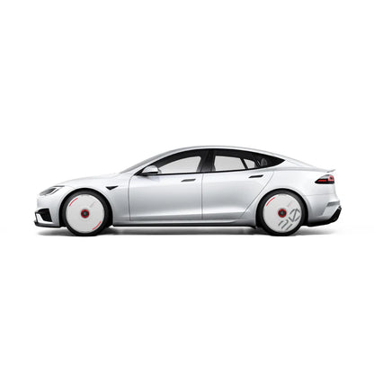 Pre-order (30 Days) HALODISC 2 Wheel Covers for Tesla | Custom Numbers - White