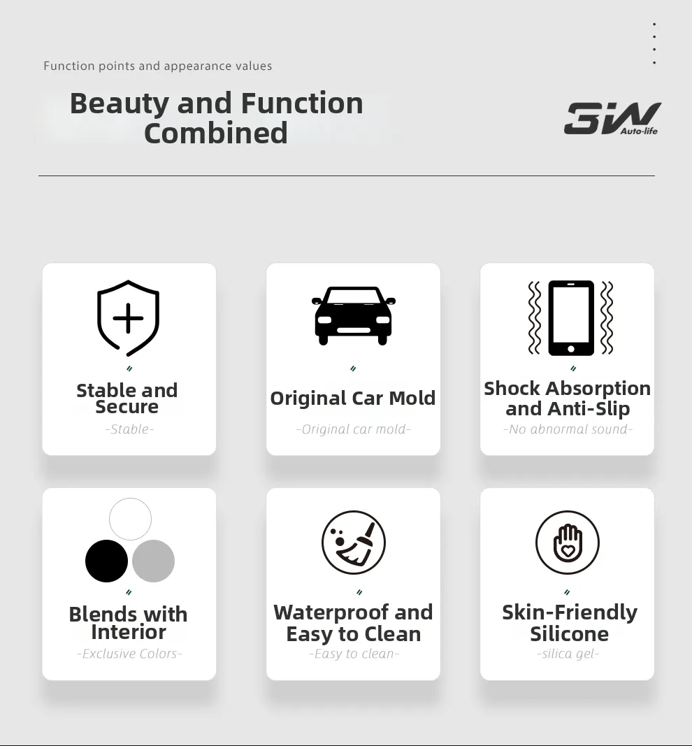 3W Tesla Model Y Juniper Car Interior Silicone Wireless Charging Anti-Slip Pad