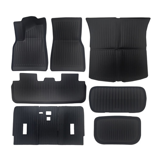2025 TESLA Model Y Juniper Waterproof TPE Odorless Cargo Liners Floor Mats - 1 SET (9PCS)