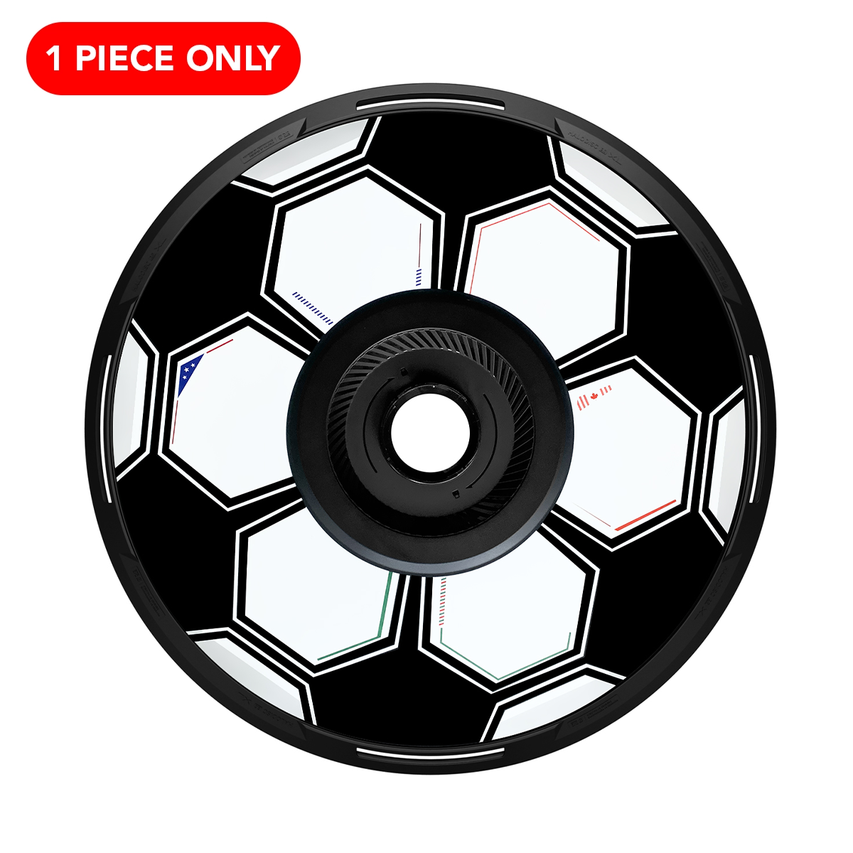 HALODISC 2 Replacement Wheel Covers for Tesla Model Y, Model Y L and Model 3丨19" Football- Black (1 Piece)