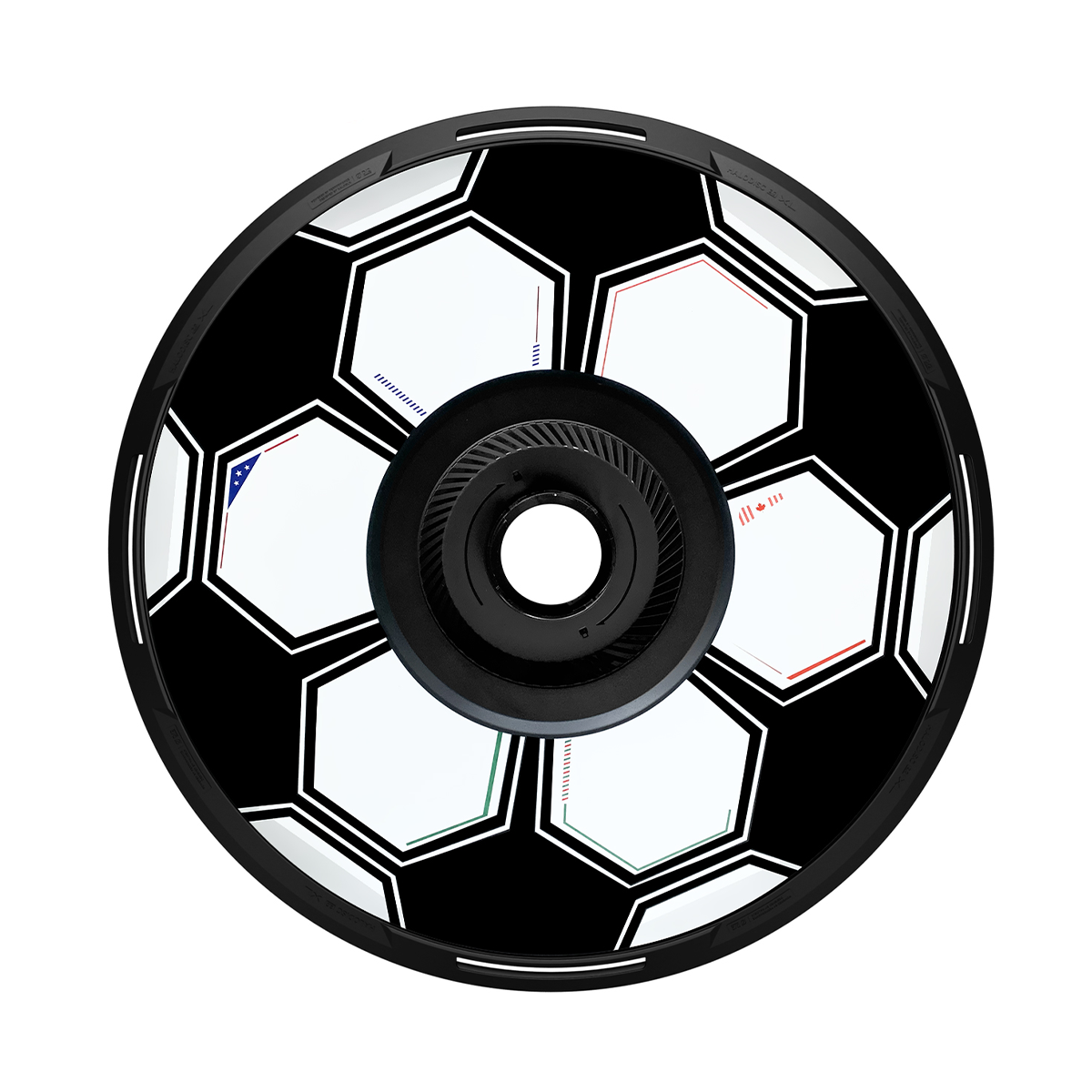 HALOBLK HALODISC 2 FOOTBALL 19" | Set of 4 Wheel Covers for Tesla Model 3 and Model Y/YL - Black