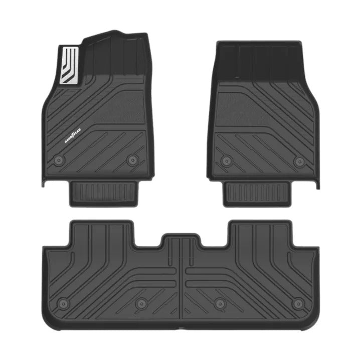 TESLA 2025-2026 MODEL Y Juniper All-Weather Single Layer Injected Molded TPE Odorless Cargo Liners Floor Mats - 1 SET (9PCS)