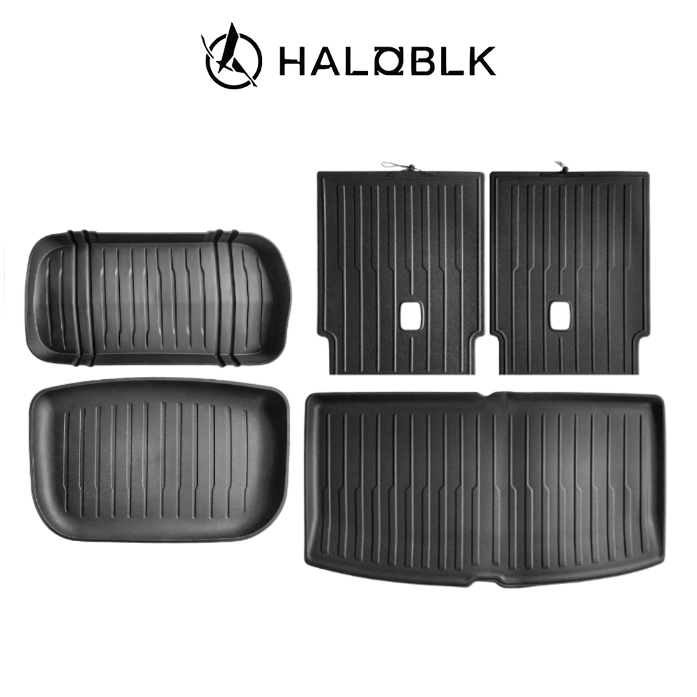 HALOBLK Tesla 2026-2027 Model YL Waterproof TPE Odorless Cargo Liners Trunk Mats - 1 SET (5PCS)