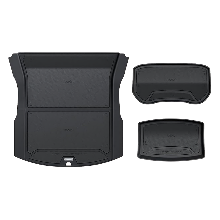 HALOBLK Tesla 2024-2026 Model 3 Highland Injected Molded Odorless Front/Rear Trunk Mat and Trunk Pad