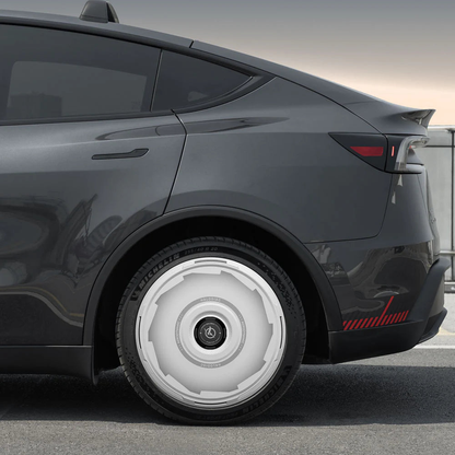 HALODISC 2 Gear (White) | Set of 4 Wheel Covers for Tesla Model Y, Model Y L and Model 3 19" Crossflow Wheel