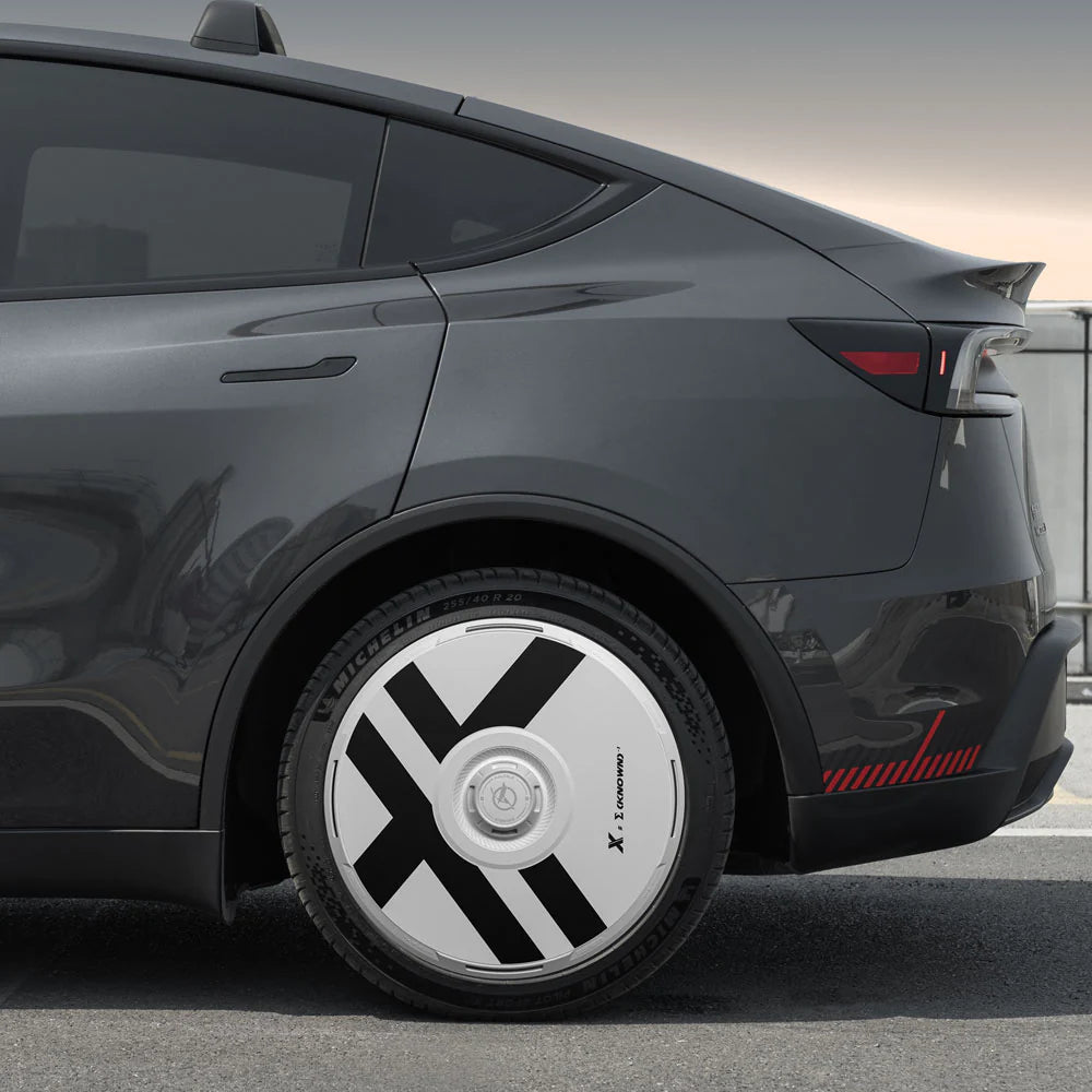 HALODISC 2 X-Factor (White) | Set of 4 Wheel Covers for Tesla  Model 3 & Model Y 19" Crossflow Wheel