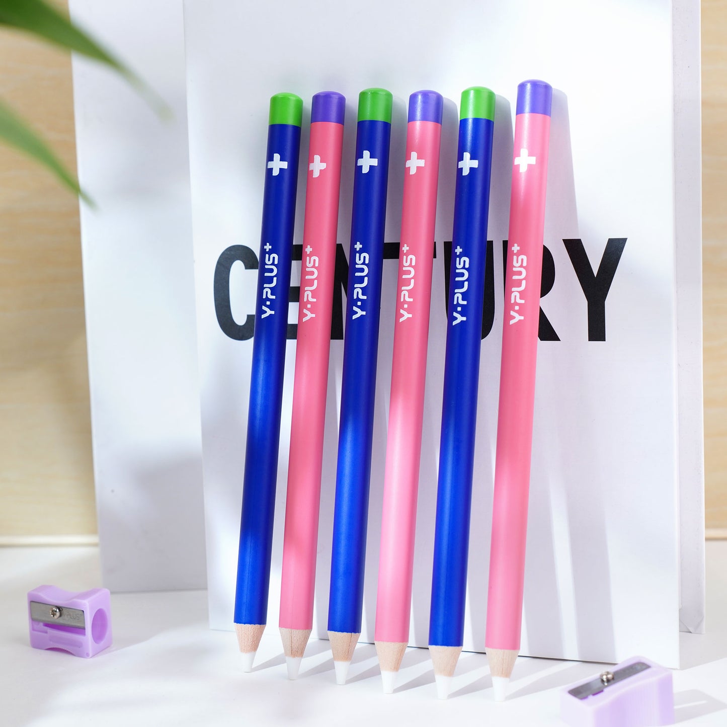 Y-Plus+ 2 Pcs Eraser Pen with 1 Pc Sharpener