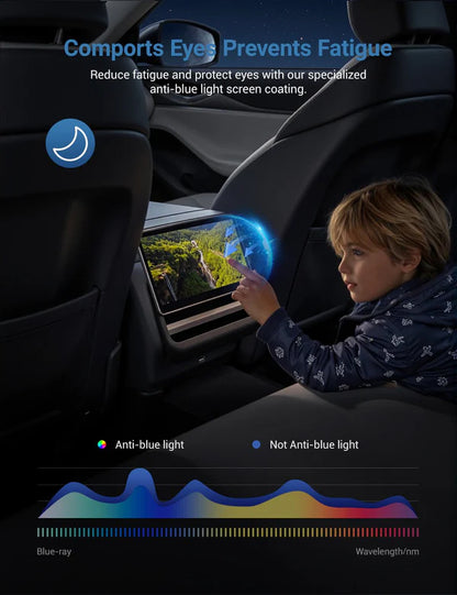 HALOBLK 16in Automobile Touch Glass Screen Pro+ Front & Rear (2026 Tesla Model Y Juniper & Model Y L - Clear)